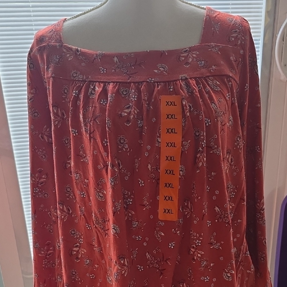 Lucky Brand Coral Floral Blouse XXL